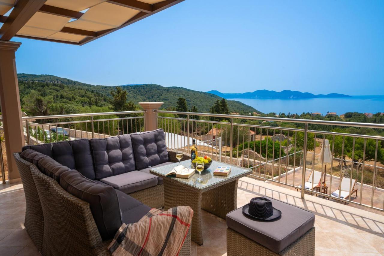 Villa Cleopatra Fiskardo sunset view!! Exteriör bild