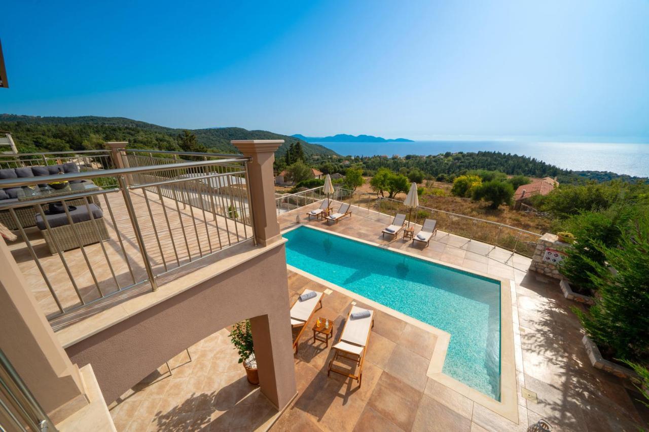 Villa Cleopatra Fiskardo sunset view!! Exteriör bild