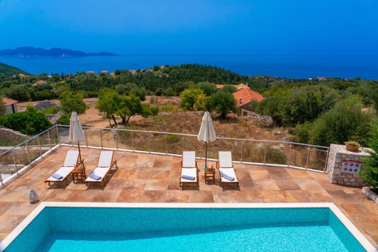 Villa Cleopatra Fiskardo sunset view!! Exteriör bild