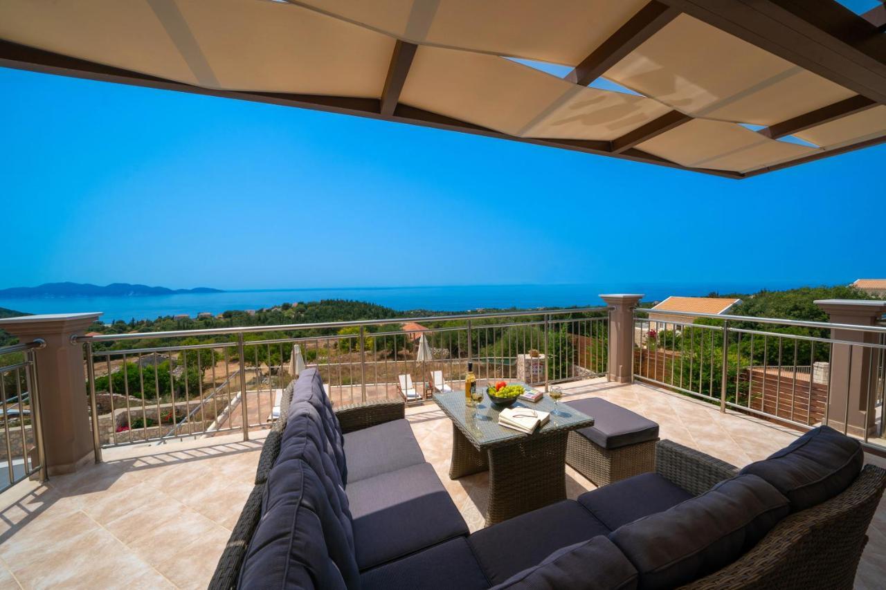 Villa Cleopatra Fiskardo sunset view!! Exteriör bild