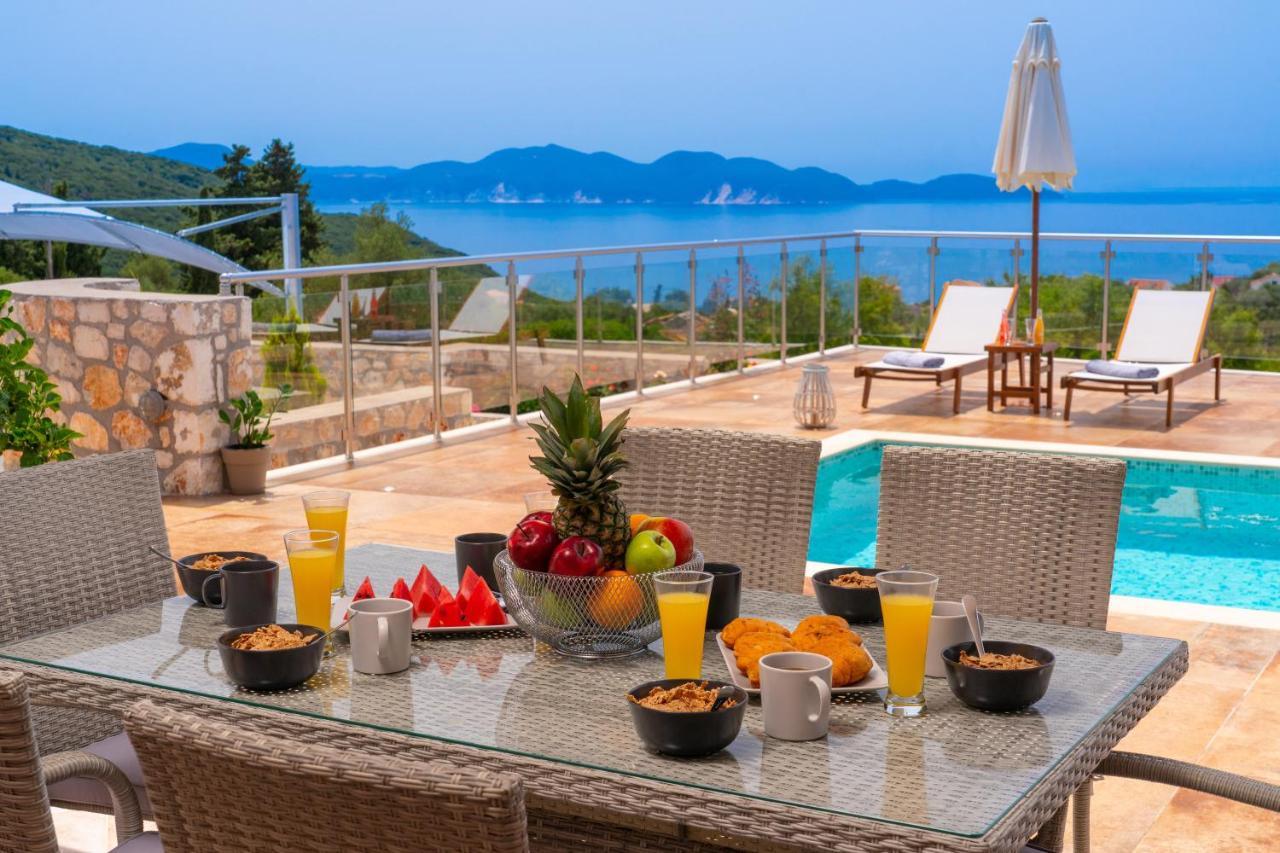 Villa Cleopatra Fiskardo sunset view!! Exteriör bild