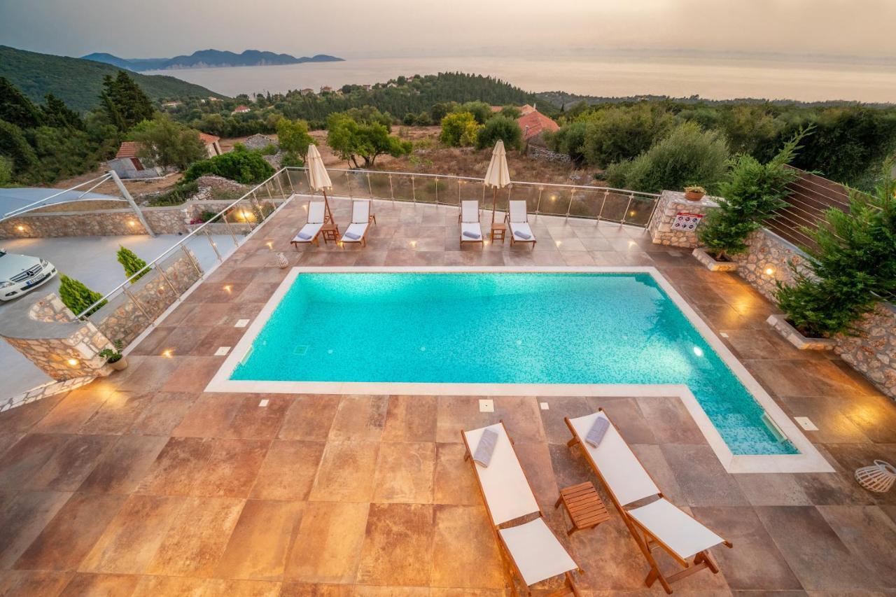Villa Cleopatra Fiskardo sunset view!! Exteriör bild